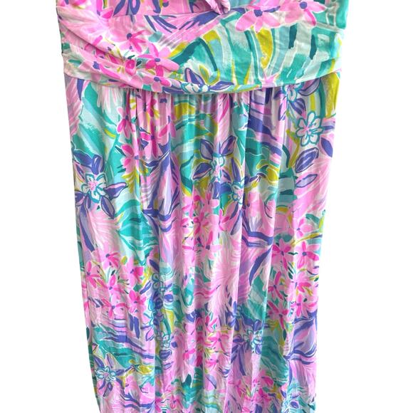 Lilly Pulitzer Mirella Maxi Dress It Was All A Dream Print Ruffle V Neck Large - Picture 8 of 11